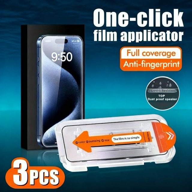 3er-Set Panzerglas Displayschutz für iPhone 11 bis iPhone 17 Pro Max Plus, transparent - Bild 1