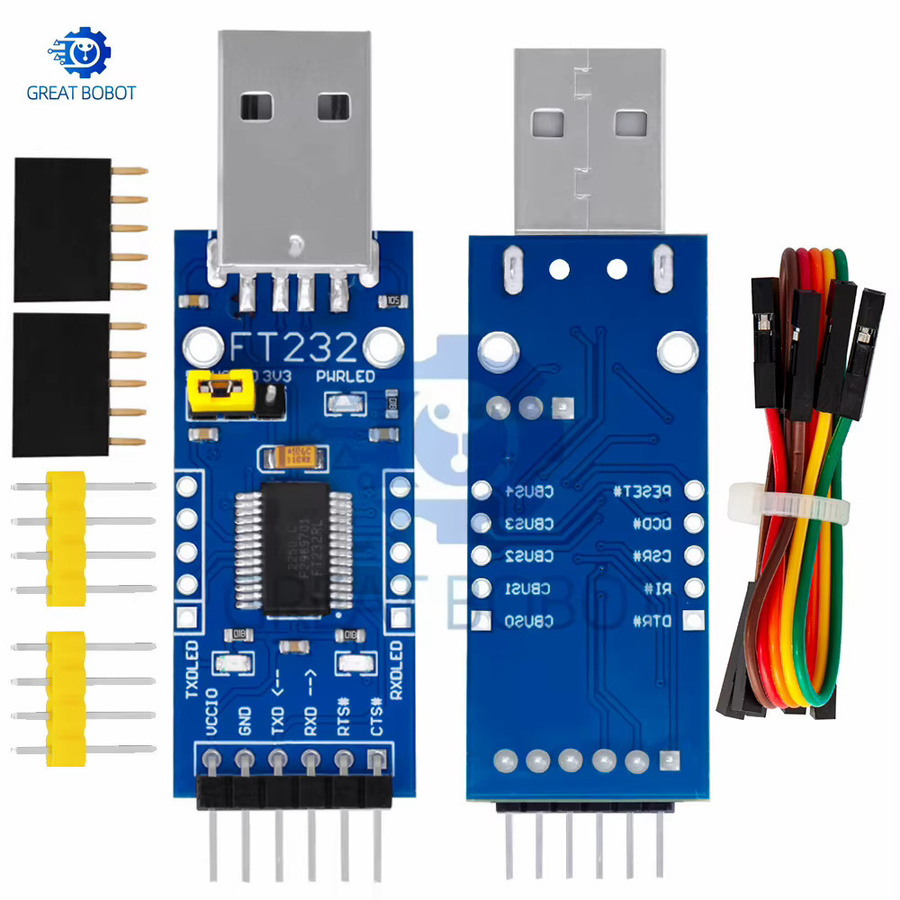Baishundianzi USB-C auf TTL-Adapter mit optischer Isolierung, FT232RL FTDI-kompatibel, 3,3 V auf 5,5 V, Blau - Bild 3