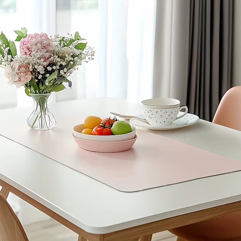 Großes Schreibtischunterlage aus Kunstleder in Beige, rutschfeste und wasserdichte Desk Pad für deinen Schreibtisch - Bild 2