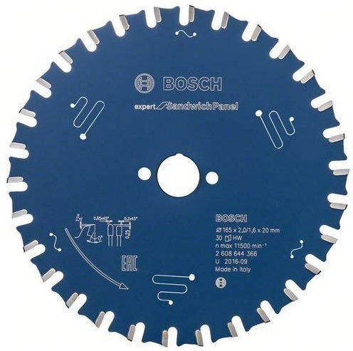 Bosch Expert Kreissägeblatt für Sandwichpaneele, Carbide Tipped, Blau, Durchmesser: 165 mm, Bohrung: 20 mm, Zähne: 30 - Bild 1