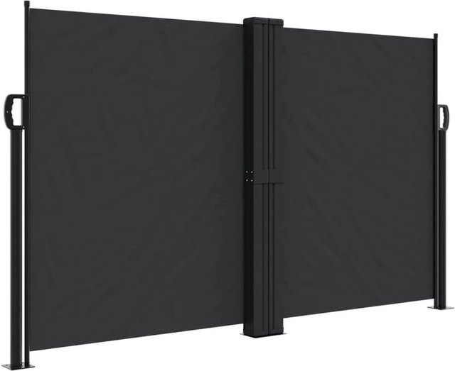 vidaXL Seitenmarkise ausziehbar Schwarz aus Polyester mit PU-Beschichtung B/H: 1200 x 140 cm - Bild 1