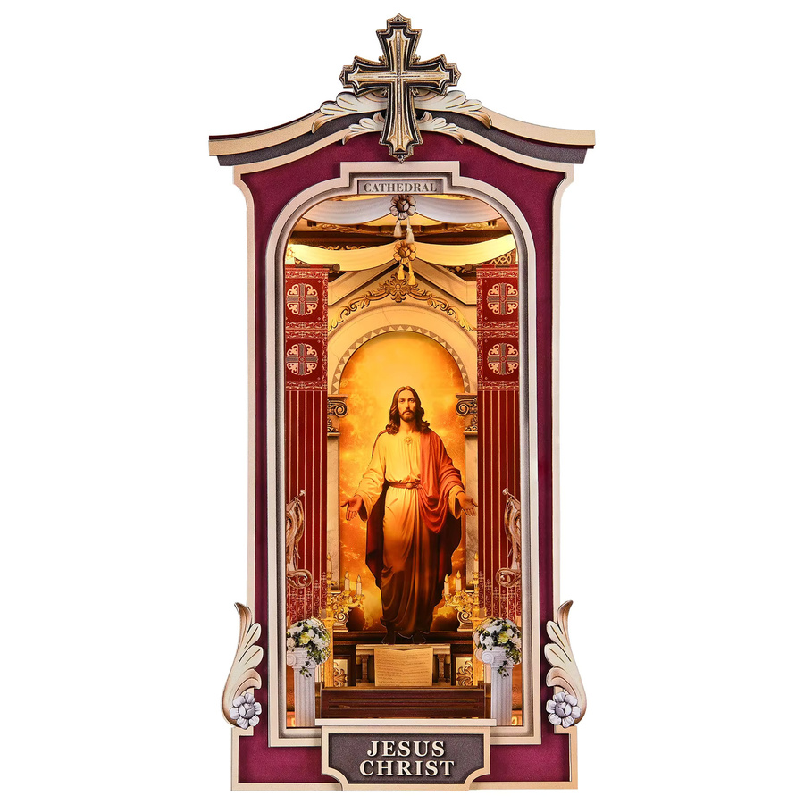 ASLOWSNAIL Buch Nook Kit Kathedrale, 3D Puzzle, Holz, Klassische Szene - Bild 5