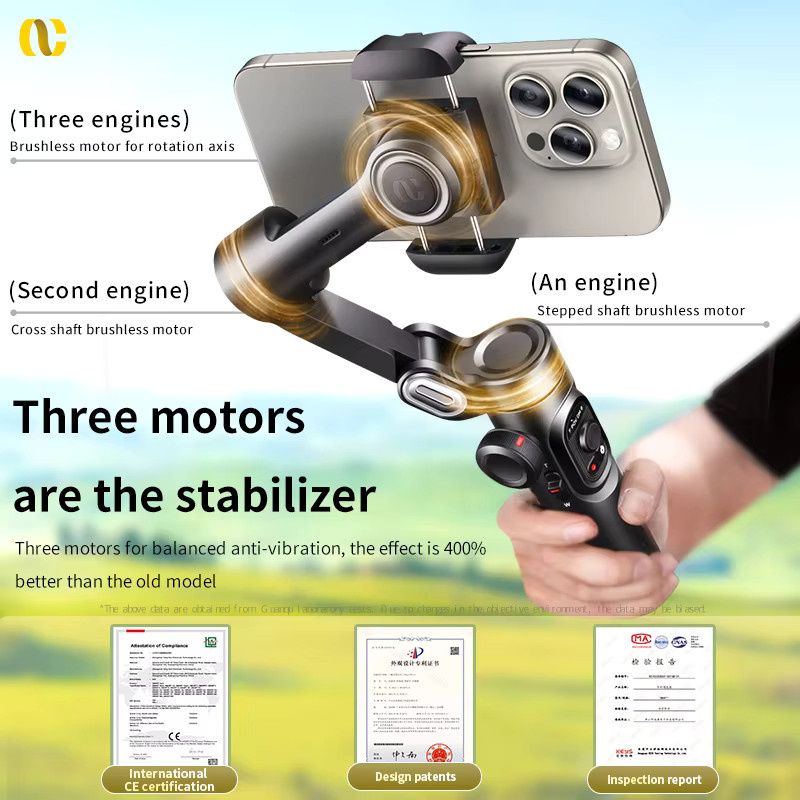 AOCHUAN Smart XE 3-Achsen-Handheld-Gimbal-Stabilisator für Smartphone in Schwarz mit Face Tracking für Vlog und Live-Streaming - Bild 5