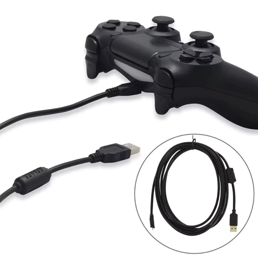 Gryan USB Ladekabel für PS4 und Xbox Controller, Datenkabel für Gamepads, Schwarz, Länge: 1,8 m bis 3 m - Bild 6