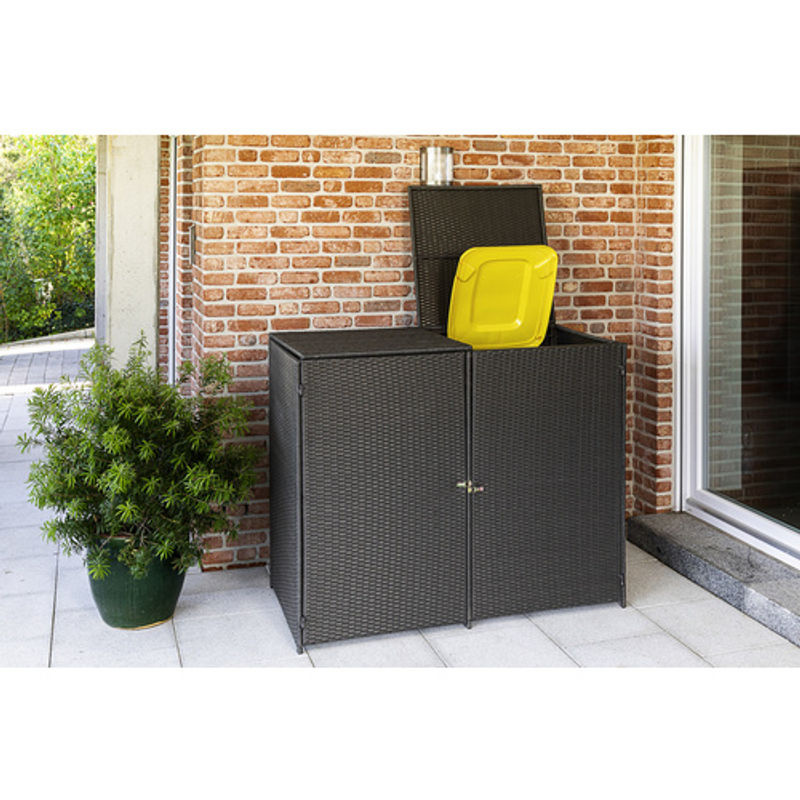 Merxx Mülltonnenbox für 2 Tonnen, Grau, B/T/H: 75,5 x 153 x 120,5 cm - Bild 2