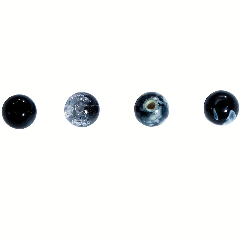 QYWCTZ Perlen-Set, 8mm Acryl, Schwarz, Runde Perlen, Unisex - Bild 6