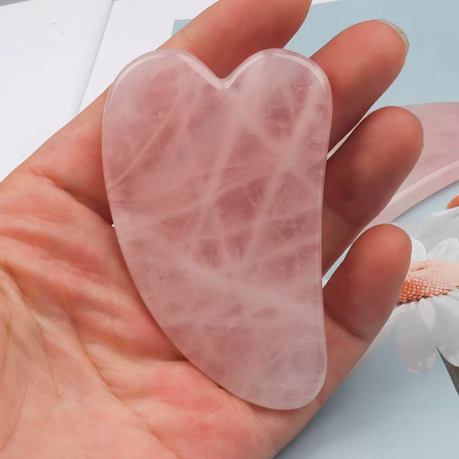 Muyijaderies Rosenquarz Gua Sha Massagegerät, Gesicht und Körper, Unisex - Bild 2