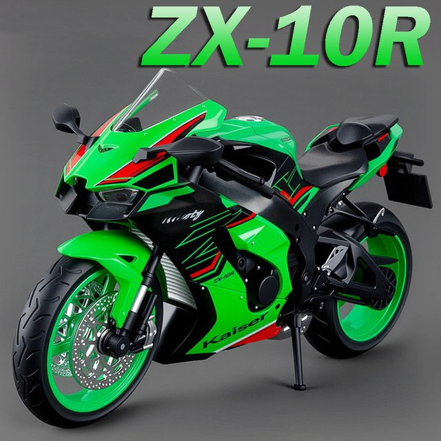 MAKEDA Kawasaki ZX-10R NIJIA H2R Motorrad Modell, 1:9, Metall, mit Sound und Licht - Bild 1