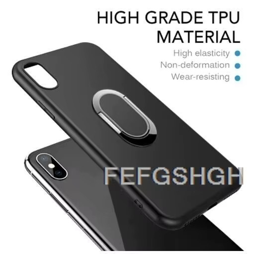 Realme X2 Pro und Realme XT Silikon Schutzhülle mit Ringhalterung in Schwarz - Bild 2