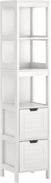 Osoltus Badschrank Hampton Hochschrank in Weiß mit Türen und Schubladen aus MDF - Bild 1