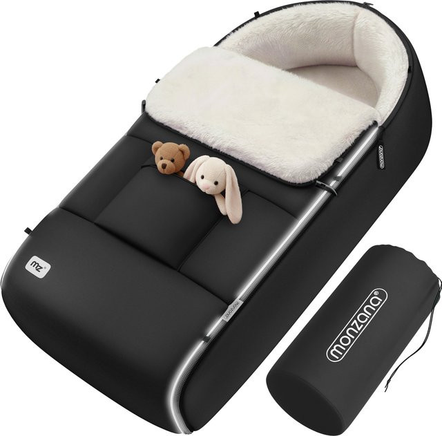 Monzana Babyfußsack Anthrazit gefüttert für den Kinderwagen - Bild 1