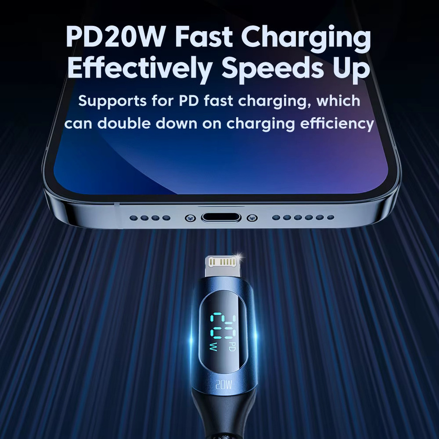 Toocki USB-C auf USB-C Schnellladekabel mit 20W PD für iPhone, iPad und MacBook, Schwarz - Bild 2