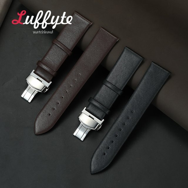 luffyte Uhrenarmband Leder, Schmetterlingsschnalle, Unisex - Bild 1