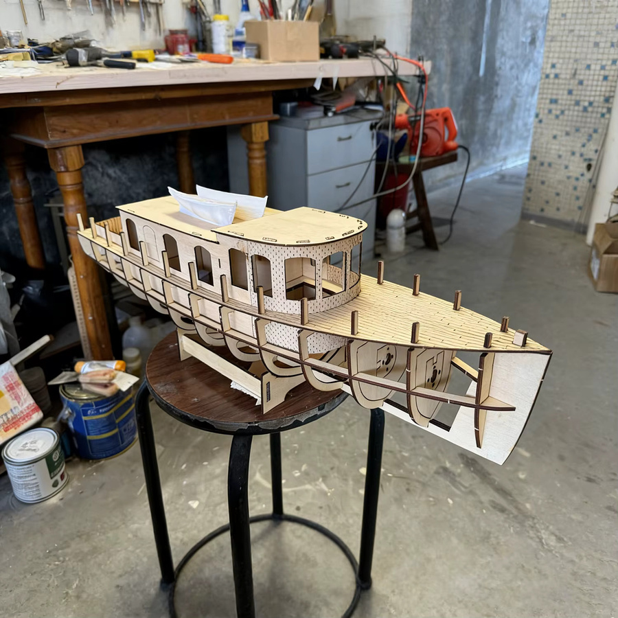 AT 99 MODEL Retro Kleine Yacht, RC Schiff, Holz, 70 cm - Bild 3