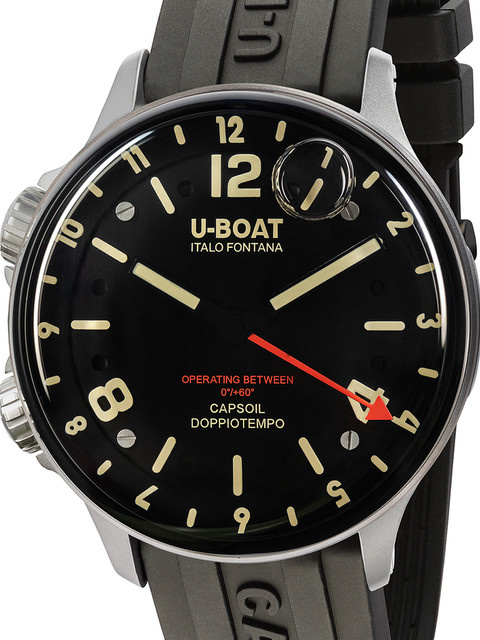 U-Boat Armbanduhr Edelstahl, Quarz, 45 mm, Herren, Schwarz - Bild 1