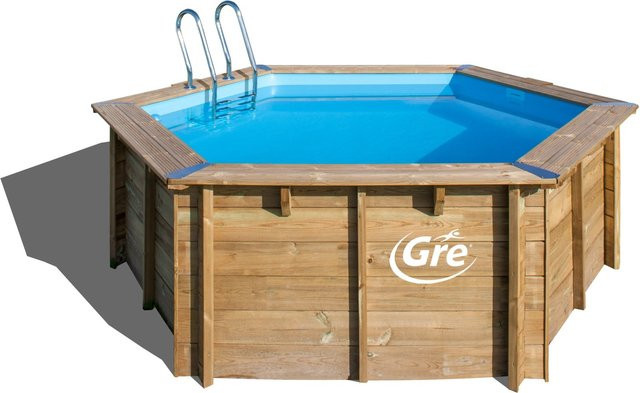 GRE Rundpool Aufstellbecken aus Holz in Braun, Durchmesser: 400 cm, Höhe: 119 cm - Bild 2