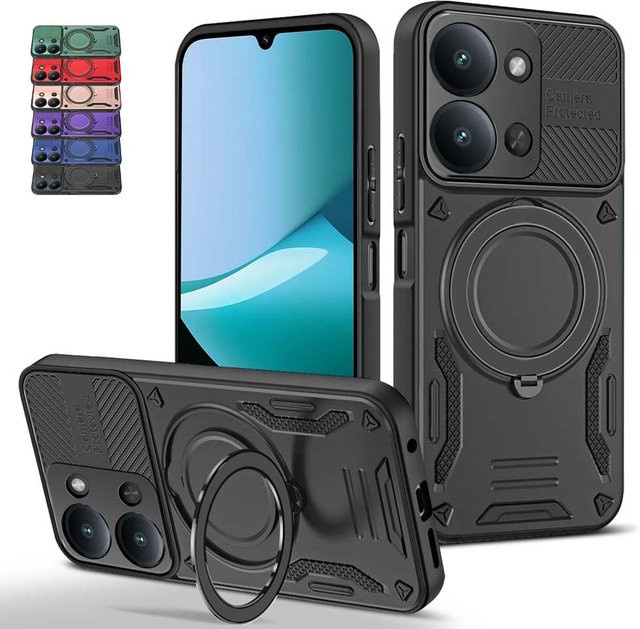 Stoßfeste Schutzhülle für Redmi 15C A5 mit magnetischem Ringhalter in Multicolor - Bild 1