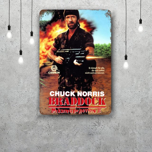 Retro Metallschild Chuck Norris Wanddekoration von XIXI WALL DESIGN B/H: 30 x 20 cm - Bild 1