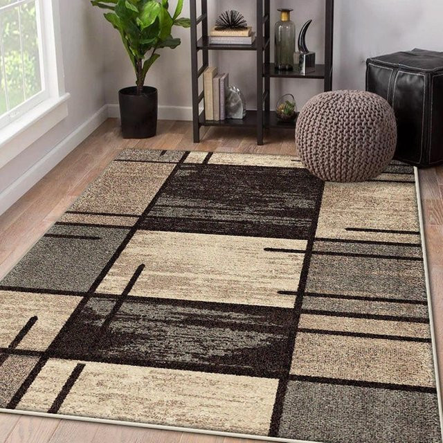 Karpetti Nordischer Geometrischer Wohnzimmerteppich in Grau, Flauschige Plüsch-Bodenmatte für Schlafzimmer und Wohnzimmer, B/T: 90 x 60 cm - Bild 1