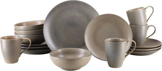 CreaTable Kombiservice Sierra Nevada Rocca, 16-tlg, Keramik, Grau - Bild 1