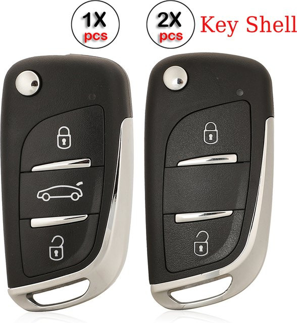 Jingyuqin Flip Key modifizierte Schlüsselhülle für Toyota Prius Vios Camry Rav4 Highlander Corolla Crown Corolla Ex und Mazda in Schwarz - Bild 1