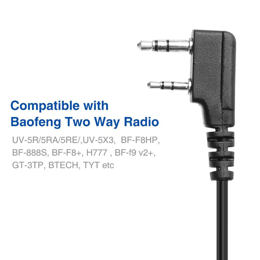 BaoFeng BF-780 wasserdichtes Lautsprechermikrofon in Schwarz für UV-5R UV-21 UV17 QuanSheng UV-K5 UV-K6 UV-5RH 2-poliges PTT-Mikrofon - Bild 5