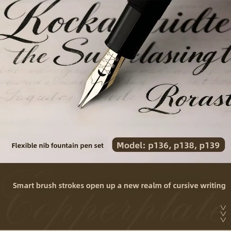 MAJOHN Klassischer Füllfederhalter P139 P138 P136 mit flexibler Feder in Grau - Bild 3