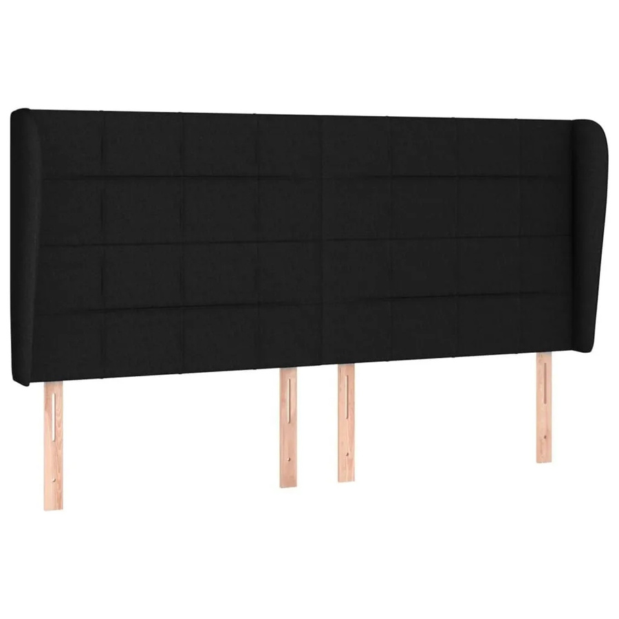 vidaXL Kopfteil mit Ohren in Schwarz aus Stoff, Breite: 163 cm, Tiefe: 23 cm, Höhe: 118 cm - Bild 2