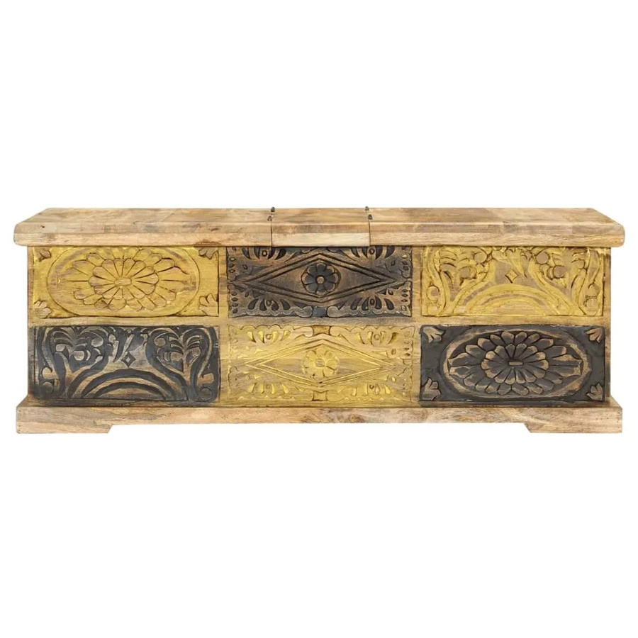 vidaXL Couchtisch aus Massivholz Mango in Braun, rechteckig, B/T/H: 100 x 50 x 35 cm - Bild 2