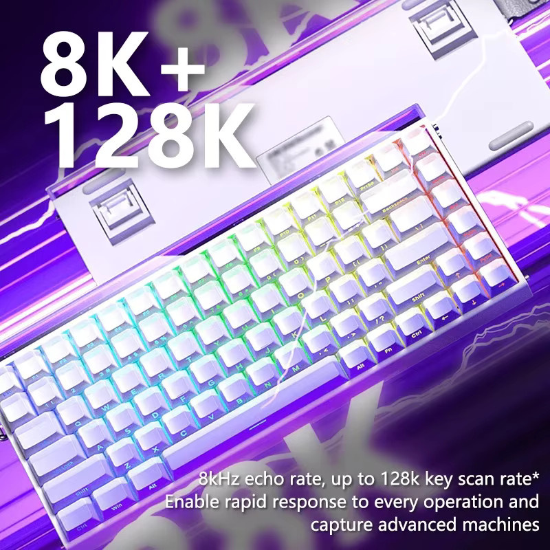 AULA HERO84 HE Mechanische Gaming Tastatur mit RGB und Magnetschaltern in Weiß - Bild 2