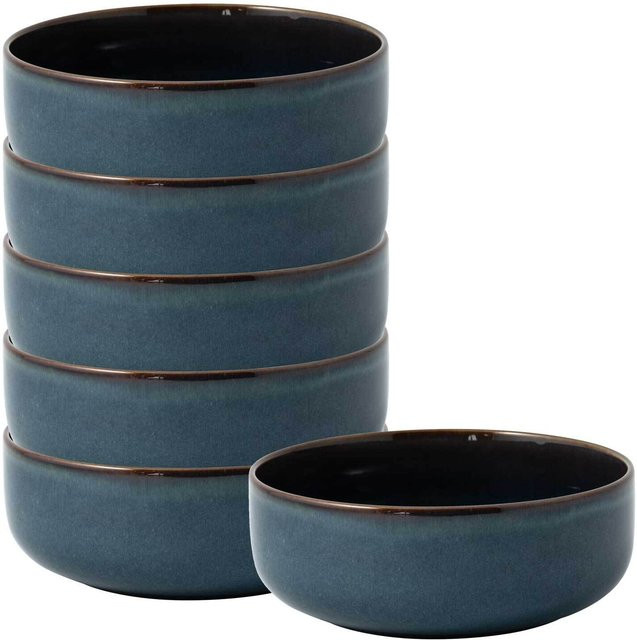 Villeroy & Boch Crafted Müslischalen 6er Set Denim Blau Keramik Durchmesser: 15,8 cm - Bild 1