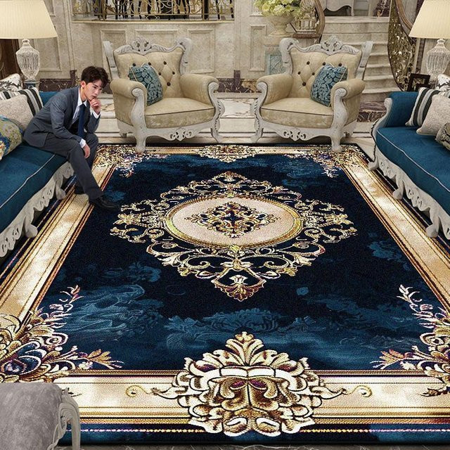 Wucifang Jewelry Teppich in Blau, geometrisches Design, rutschfest und waschbar, B/T: 90 x 60 cm - Bild 1