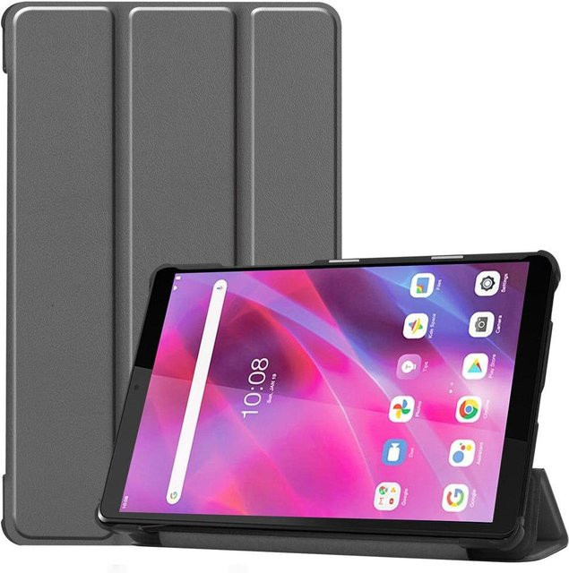 Ultra Slim Lederhülle für Lenovo Tab M8 (3. Generation) TB-8506F, TB-8705F, TB-8505F mit Standfunktion in Grau - Bild 1