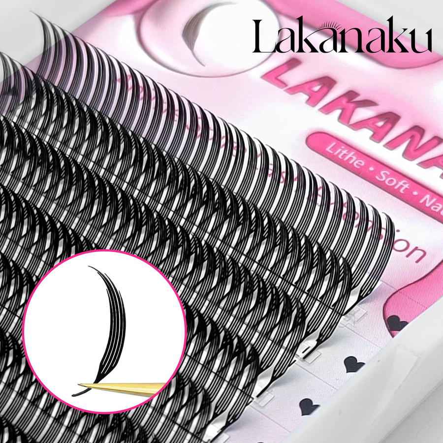LAKANAKU Wimpern Extensions, Kaschmir Volumen, Black, Unisex - Bild 3