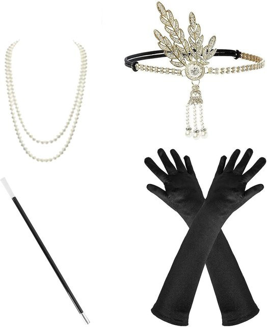 Flapper-Zubehör-Set für Damen, Stirnband - Bild 1
