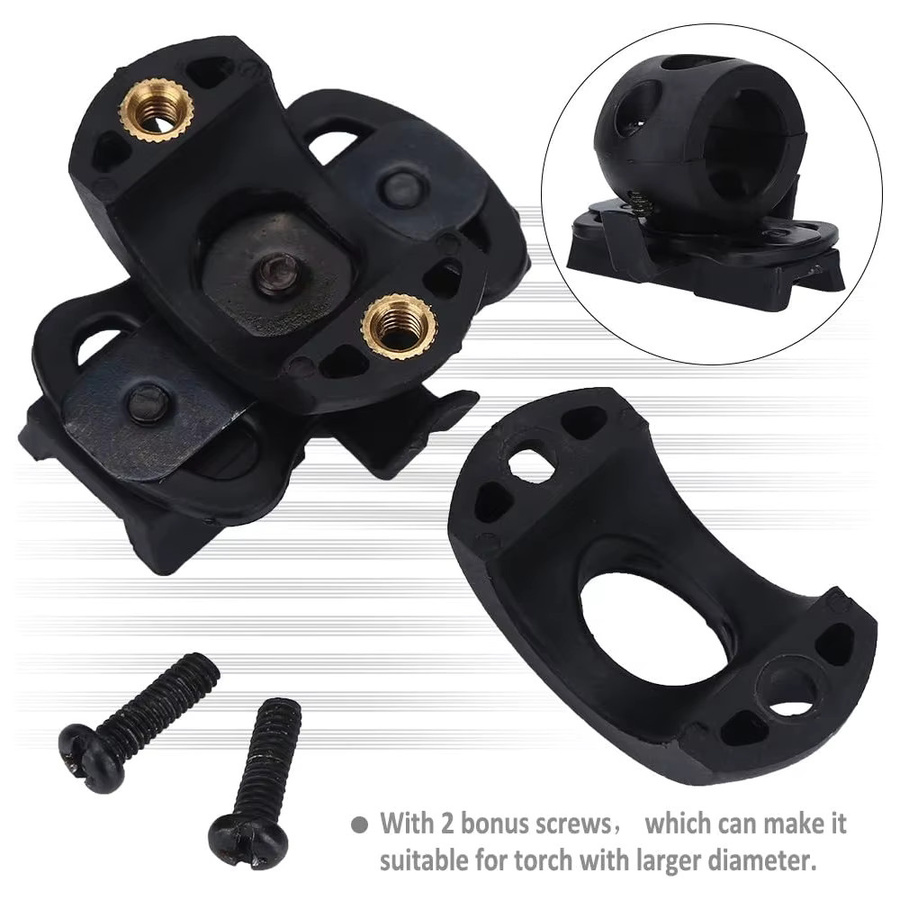 BOOIU Helm-Taschenlampen-Halter-Clip in Schwarz für schnelles taktisches Helm-Mount-Klemmadapter mit 60-Grad-Universal-Schienen-Helm-Zubehör - Bild 2
