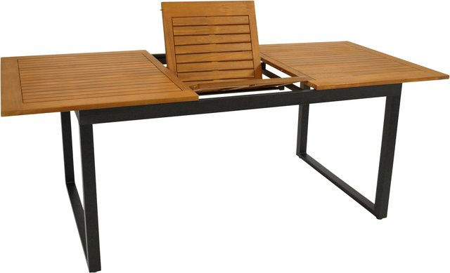 DEGAMO Ausziehtisch RIVELLO Garten Tisch aus Akazie und Aluminium in Anthrazit und Braun, B/T: 150 bis 200 x 90 cm, FSC-zertifiziert - Bild 1