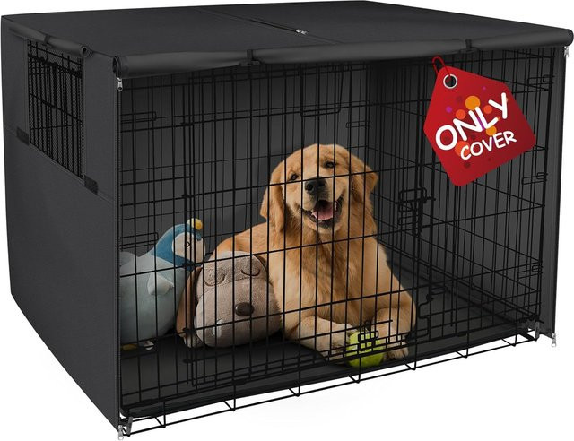 Explore Land Hundekäfigabdeckung aus strapazierfähigem Polyester für 42-Zoll-Drahtkäfige, Schwarz - Bild 1