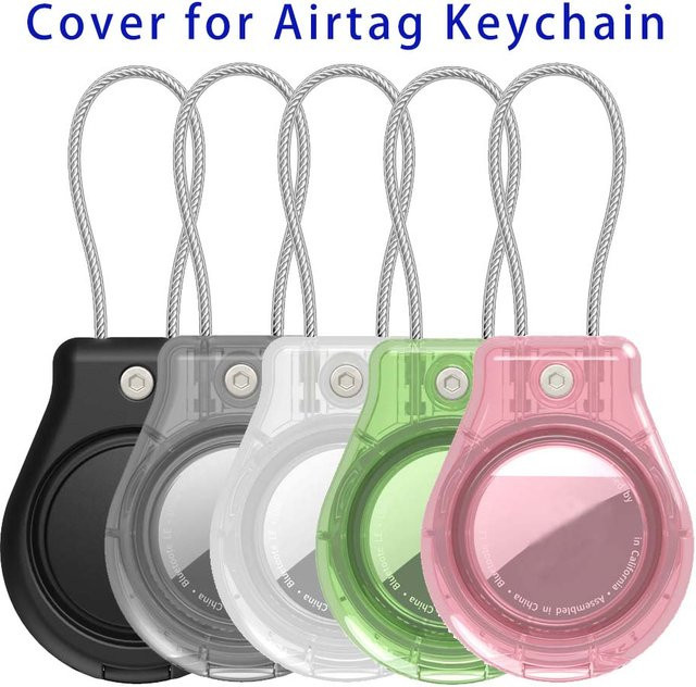 Wasserdichte Hülle für Apple AirTag mit Drahtkabel und Anti-Verlust-Funktion in Pink - Bild 1