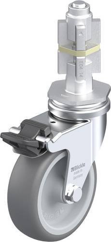 Blickle LRA-TPA 75G-FI-E04 Lenkrolle mit Feststeller in Grau und Silber, Rad-Durchmesser: 75 mm, Tragfähigkeit: 75 kg - Bild 1