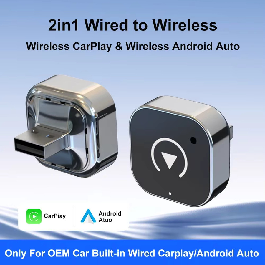 FLIXIVI 2-in-1 CarPlay und Android Auto Adapter Schwarz – Kabelloser Dongle für Apple und Android, Plug-and-Play Universelles Auto-Zubehör - Bild 2