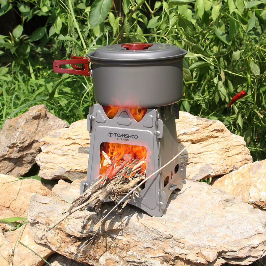 Tomshoo Titan-Kocher für Outdoor-Camping, tragbarer faltbarer Holzofen in Silber für Wandern und Picknick, B/T/H: 16,0 x 12,5 x 9,8 cm - Bild 2