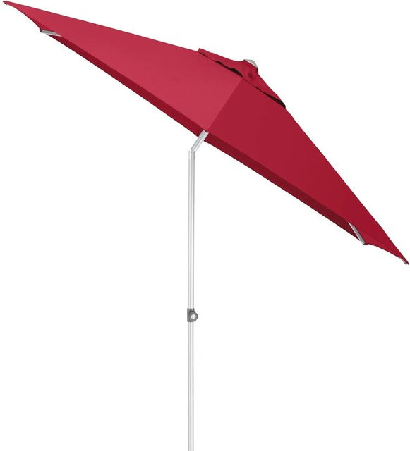 Kettler Marktschirm EASY PUSH mit UPF 50+ und Knickfunktion, Farbe Rot, Gestell Silber, Durchmesser: 270 cm, Höhe: 250 cm - Bild 1