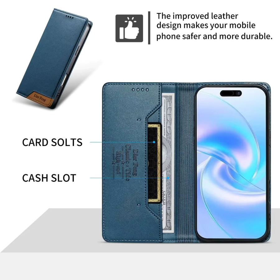 Samsung Handyhülle als Brieftasche mit Kartenhalter und Magnetverschluss für Android Smartphones, verfügbar in Schwarz und Blau - Bild 4