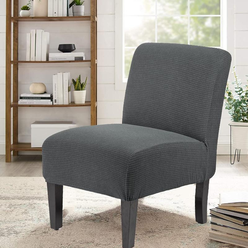 Yiran Furniture Armloser Stuhlbezug aus Jacquard-Stoff, dehnbarer Spandex-Überwurf für Akzentstühle und Hochzeitsstühle - Bild 3