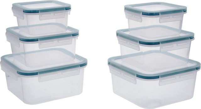 SILVERCREST Frischhaltedosen-Set, 6 Stück, quadratisch, transparent - Bild 1