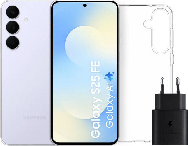 Samsung Galaxy S25 FE 5G Smartphone 128GB Hellblau mit Zubehörset - Bild 1