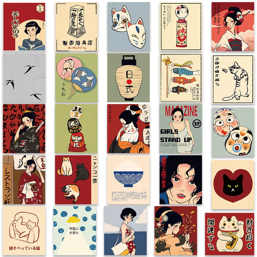 Rspctou Cartoon Frühlings-Tag Japanischer Stil Aufkleber, Mädchen, 10-teiliges Set - Bild 3