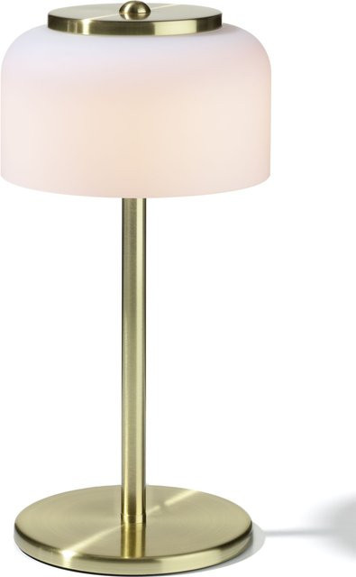 Tischleuchte PISA casa NOVA in Gold/Messing und Weiß mit LED und Glas - Bild 1