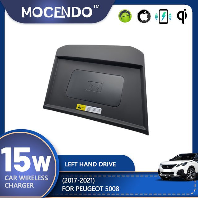 MOCENDO Wireless Auto-Ladegerät für Peugeot 3008 4008 5008 (2016–2021), Handy-Schnellladehalter in Schwarz - Bild 1